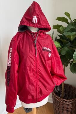 Vintage Champion Indiana Hoosiers Full Zip Hooded Windbreaker Jacket Men’s Small